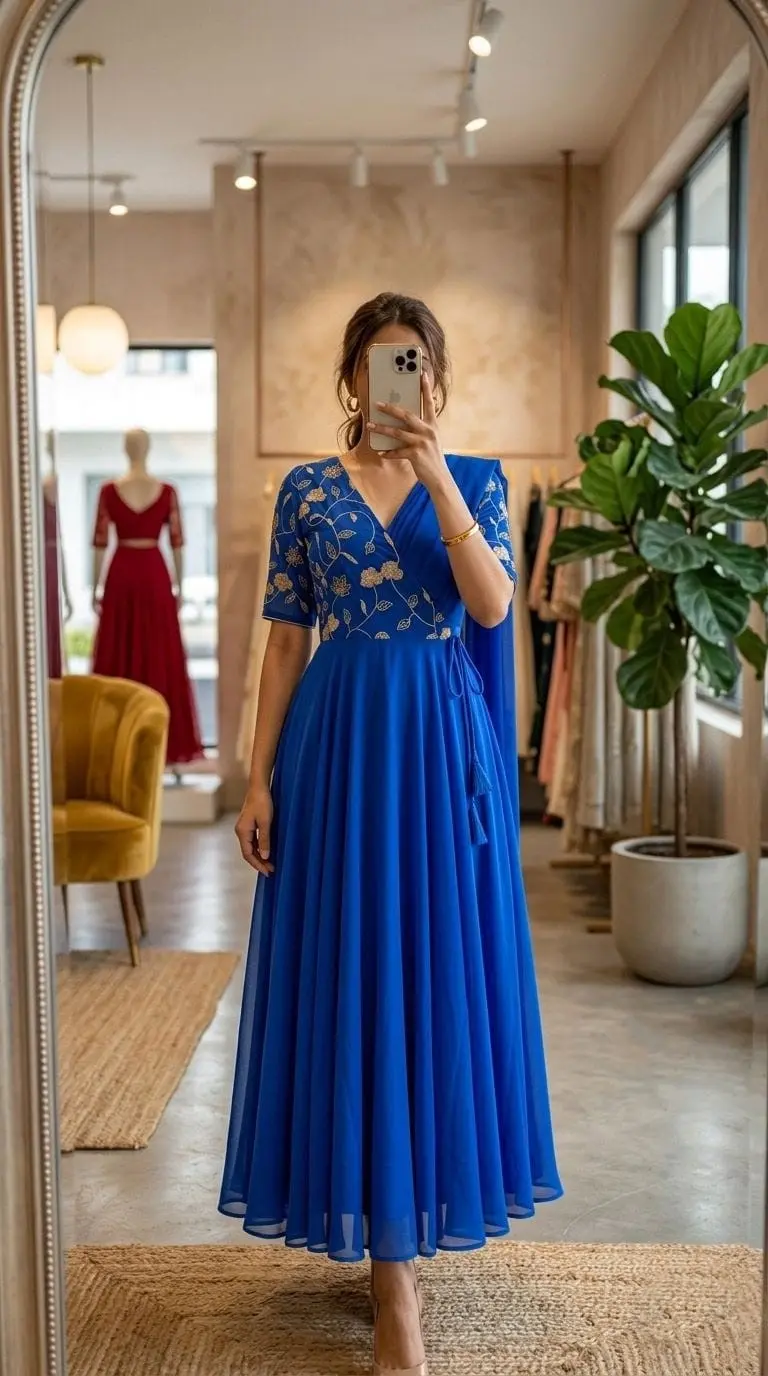 Mahika Anarkali Gown with Attached Dupatta